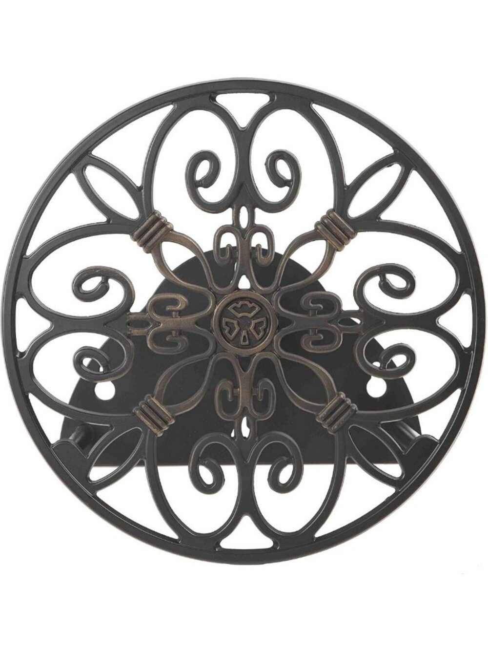 Wall Mounted Decorative Hose Holder - 125ft Capacity, Stylish Black Design